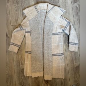 Barefoot Dreams CozyChic Windowpane Drape Cardigan | Stone Multi | Medium